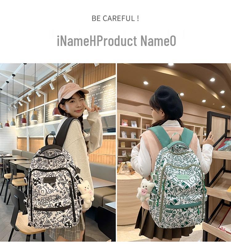 2024 Korean-Style Large Capacity Backpack for Junior High Students: Fashionable, Casual, Versatile Campus Gear