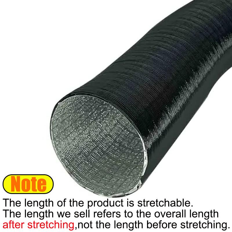 25mm 42mm 60mm 50mm 75mm 80mm Air Diesel Parking Heater Duct Pipe Tube Hose 3M 5M Length With 2 Clamps For Webasto Eberspacher