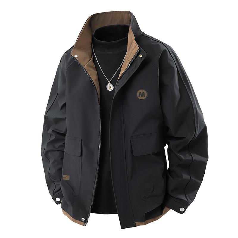 Куртка с воротником-стойкой Мужская Тонкая Весенняя Одежда Новая Мужская Куртка