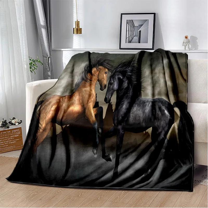 Одеяло с изображением лошади Pentium Gallant Steed, мягкое одеяло для дома, спальни, кровати, дивана, пикника, путешествия, офиса, детское одеяло