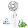 Ручной вентилятор, удобный вентилятор, 20 дБ, тихий портативный вентилятор, перезаряжаемый через USB, легкий и удобный для переноски в школу, на работу, для занятий спортом, для профилактики теплового удара, белый