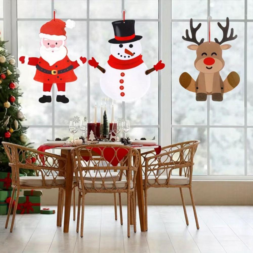 3 шт./компл. мультяшный Санта-Клаус кулон снеговик лось рождественский настенный рождественский
