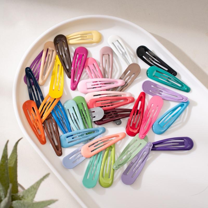 10Pcs/lot Macaron Candy Color Waterdrop Shape 5cm BB Hair Clips Girls Kids Hairpins Barrettes Headwear Accessories For Women