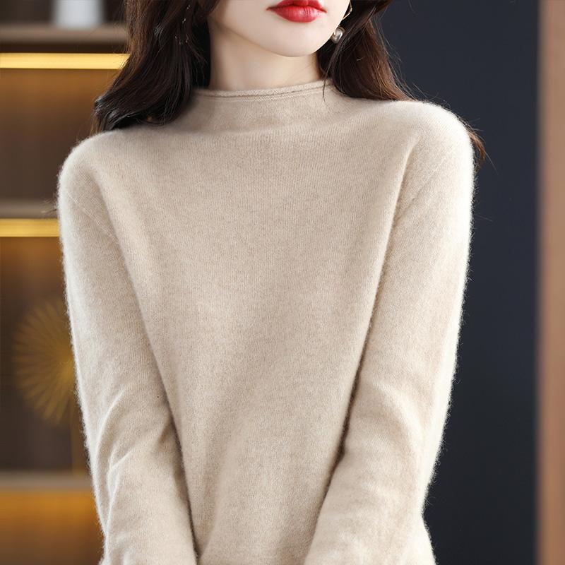 Женский свитер, 100% мериносовая шерсть, СОВРЕМЕННАЯ НОВАЯ SAGA, зимняя шерстяная водолазка, вязаный пуловер, осенний джемпер, женские вязаные топы