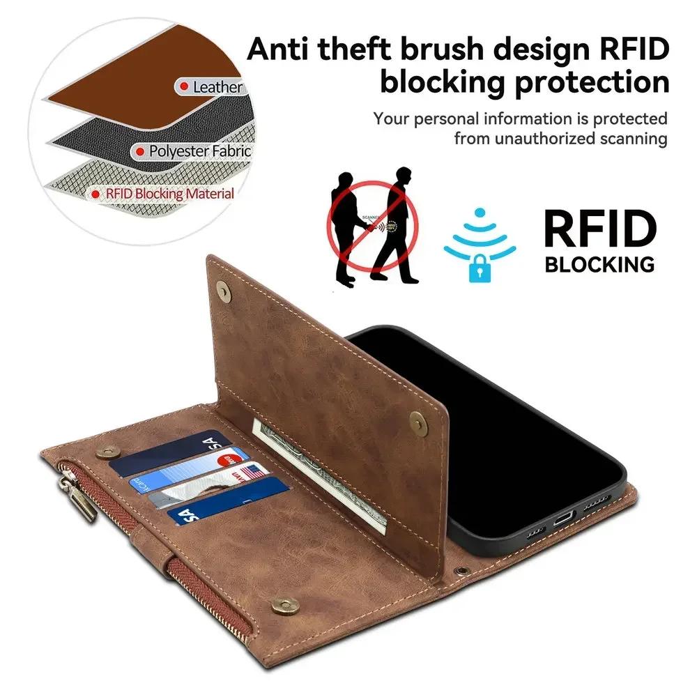 Для Motorola Edge 60 Fusion 50 Pro 5G Кожаный чехол-кошелек на ремешке с молнией RFID Funda Moto Edge 50 Neo 40 20 Lite Edge60 Стилус