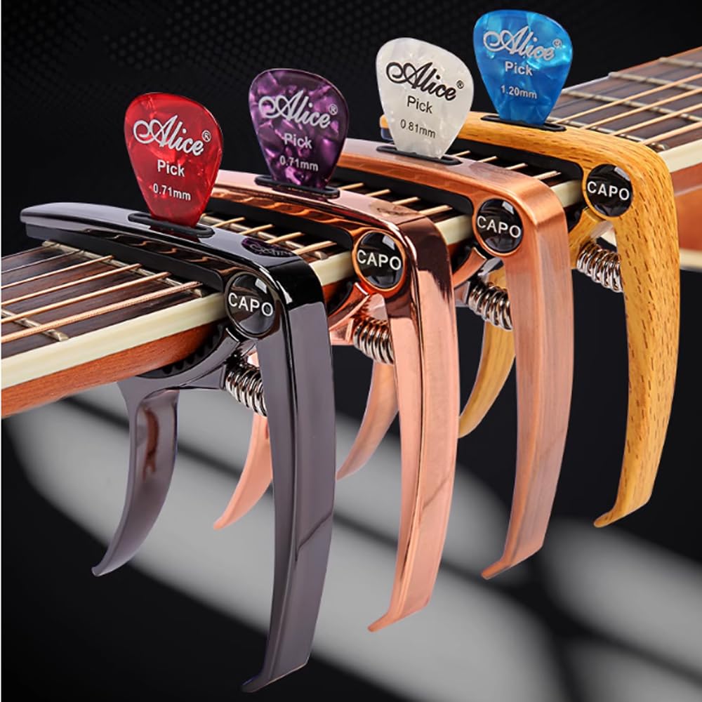 U-NEST Multifunctional One-Touch Guitar Capo, Lightweight Design, Compatible with Acoustic, Electric, Classical Guitar, and Ukulele, with Strong
