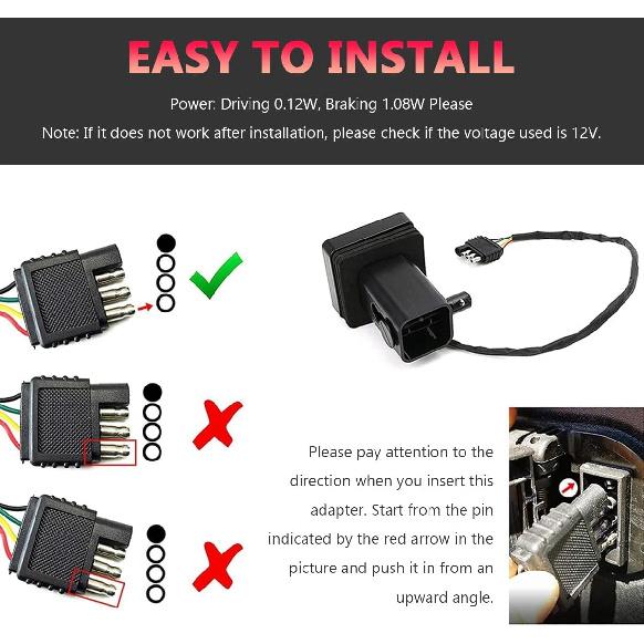 15 LED Brake Light Trailer Hitch Cover, Smoked Lens Square Brake Tail Light w/Trailer Adapter Pin, 12V Super Bright LED Towing Hitch Lighting