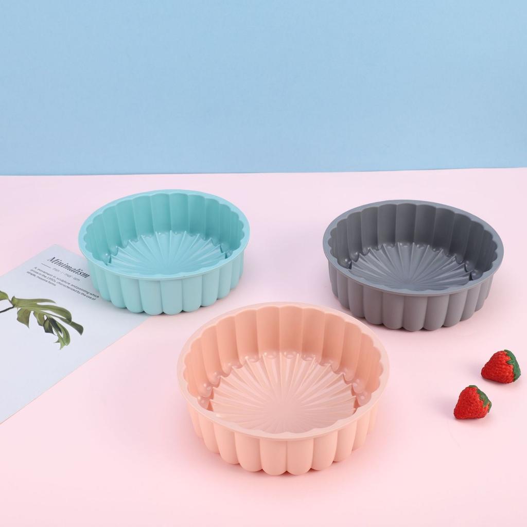 Household Silicone Sunflower Egg Cake Molds Baking Tools Silicone Foldable Round Cake Molds