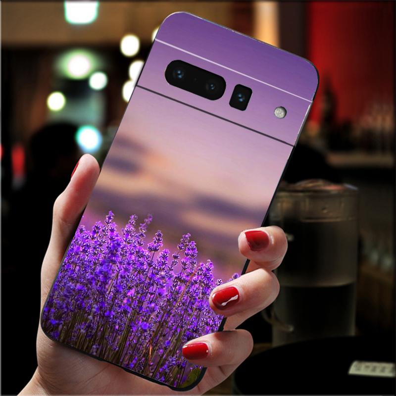 Lavender Purple Flower Phone Case For Google Pixel 8 7 Pro 7A 7 6A 6 Pro Pixel 8A 4A 3A 4 XL Pixel 5 6 4 3 3A XL