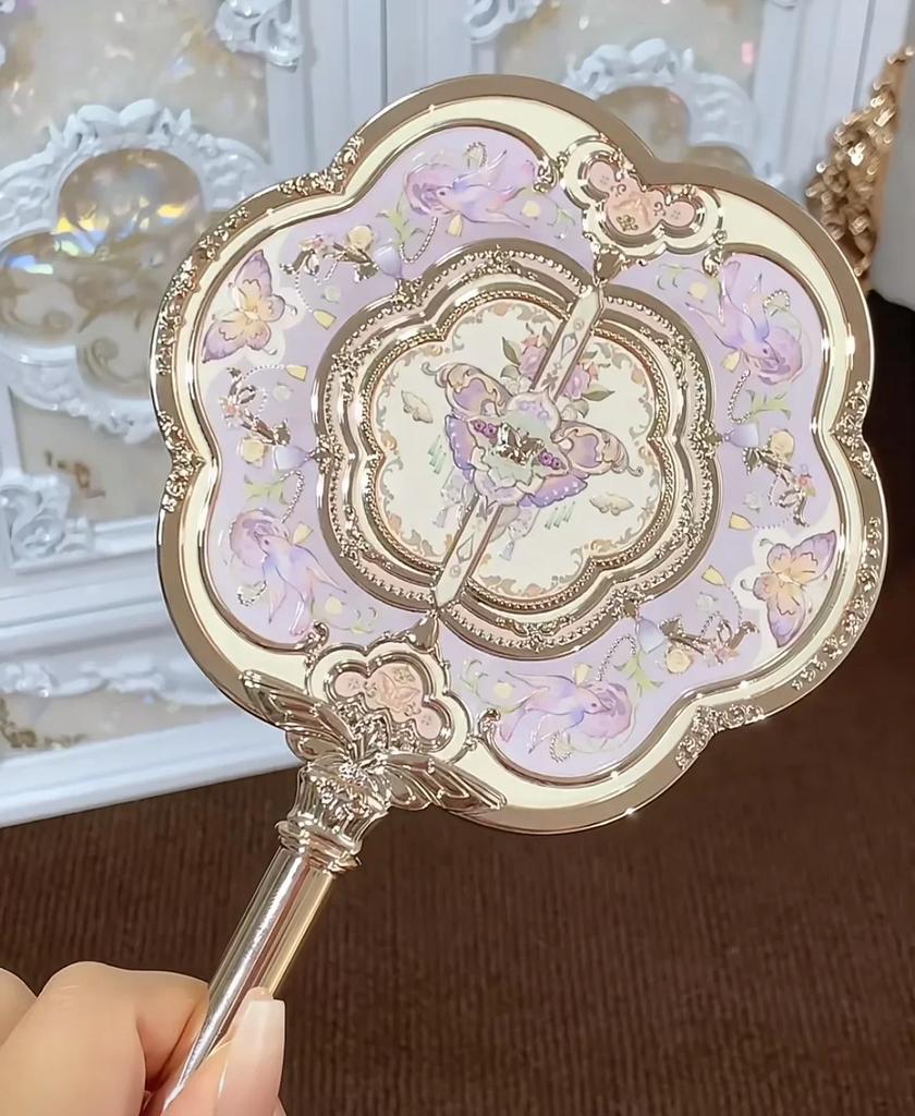 Flower Knows Коллекция «Облачный воротник бабочки» Зеркало косметическое Зеркало ручное Изысканный рельеф Инструменты для макияжа Зеркало-русалка