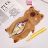 Large Capacity Plush Capybara Pen Bag Multi Functional Cartoon Panda Pencil Case Teens Girls Boys