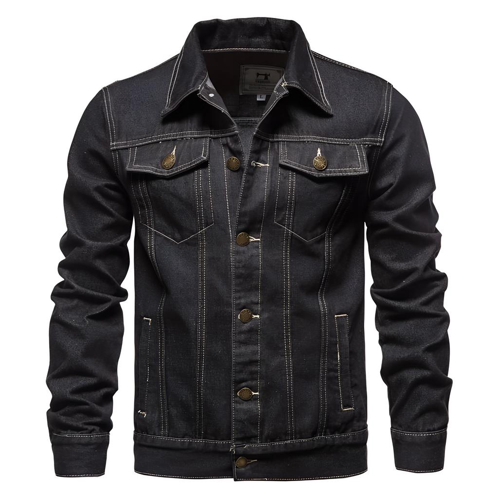 Новые весенне-осенние простые новые мужские джинсовые куртки, повседневная модная облегающая джинсовая куртка, лоскутная мужская одежда на молнии
