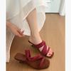 Design Sense Niche Cool Slippers Summer 2025 French Retro Gentle Wrap with Open-toed Wedge Heel with Sandals