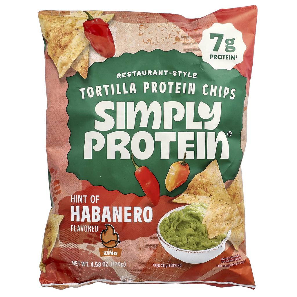 Simply Protein, Restaurant Style Tortilla Protein Chips, Habanero, 130g (4.58oz)