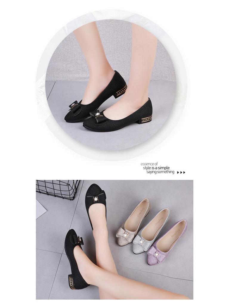 Женские летние замшевые туфли с бантом на низком каблуке и стразами для повседневной носки