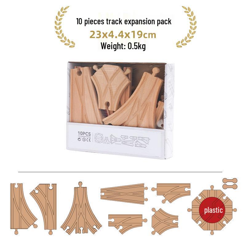 Wooden Electric Train Track Building Blocks - Compatible with Thomas