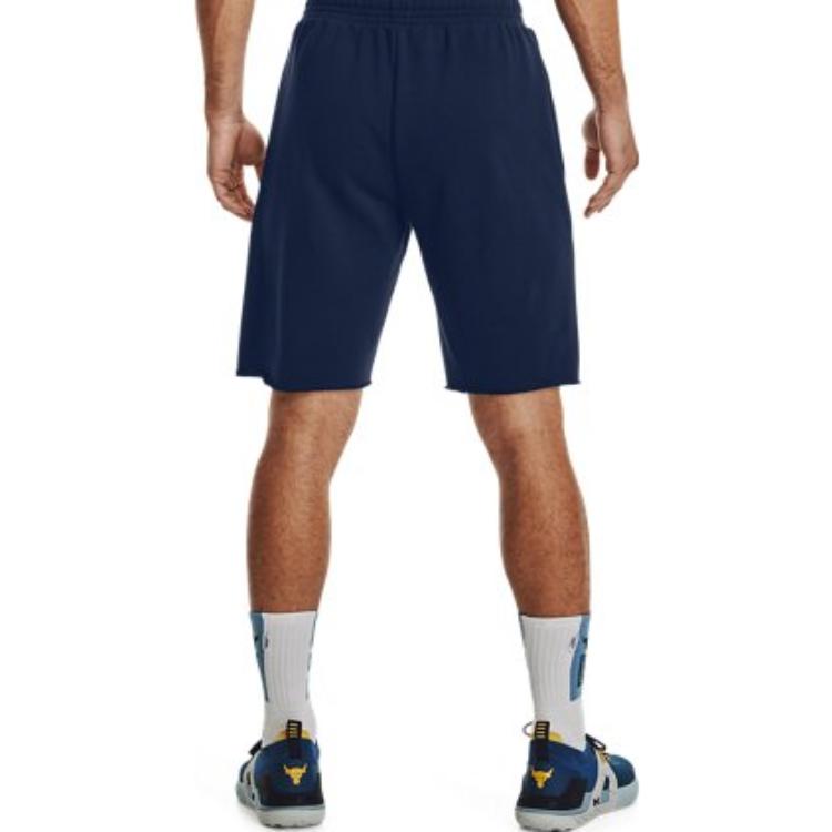 Under Armour Спортивные шорты прямого кроя с сплошным логотипом и шнурком, мужские шорты темно-синего цвета 1370454-408