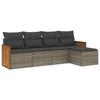 VidaXL Salon de Jardin avec Coussins 5 pcs, Canapés de Terrasse, Ensemble de Meubles de Patio, Mobilier d'Extérieur, Gris 3227600