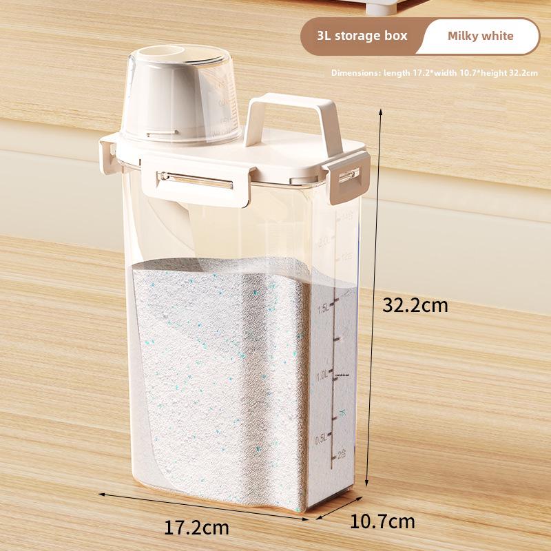 Ведро для хранения моющего средства для стирки из пластика с крышкой - герметичный контейнер для стирального порошка