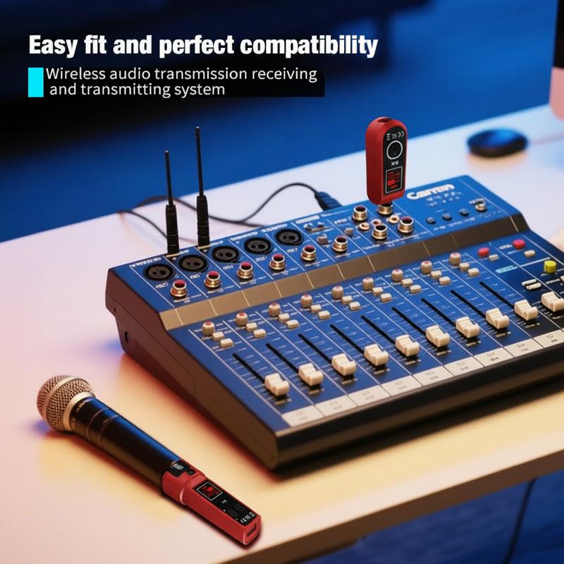 UHF Wireless Converter Dynamic Condenser Universal Recharge XLR Transmitter and Receiver for Mic Audio Mixer Guitar