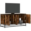 VidaXL TV Stand Smoked Oak 100x35x50 Cm Engineered Wood and Metal, TV Bench, Hi-fi Cabinet, Entertainment Center, Buffet 848831