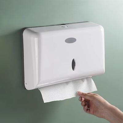 Настенный держатель для бумажных полотенец Универсальный гостиничный туалет Коммерческий диспенсер для салфеток Без перфоратора Многоскладной держатель для бумаги в три сложения Главная