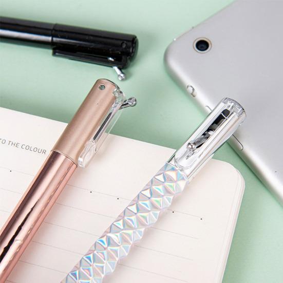 Гелевая ручка с геометрическим рисунком, тонкий наконечник 0,5 мм, силиконовая рукоятка, быстросохнущие черные чернила, канцелярские принадлежности.