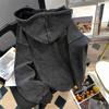 Sweatshirt Hooded Women Retro Trend Cardigan Loose Casual Letter Jacket Hooded Tops