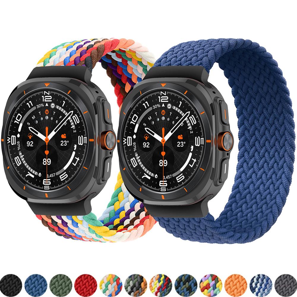 Плетеный Solo Loop для Samsung Galaxy watch ultra Ремешок 47 мм Аксессуары спортивный нейлоновый ремень браслет Galaxy watch 7 ultra ремешок 47 мм