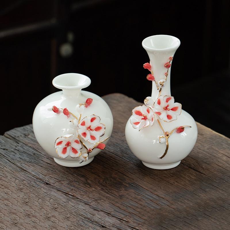 Белая керамическая ваза Ваза для цветов Блоссом Настольные декоративные вазы Эстетичная скульптура Фигурка Домашнее настольное центральное украшение