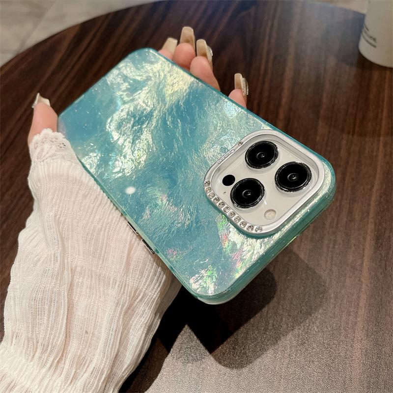 Iceberg Tinfoil Pattern для мобильного телефона Apple 15 Интернет-знаменитость IPhone14 Shell Flash Diamond Lens 13Promax Hard Shell Tide