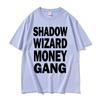 Joeyy Shadow Wizard Money Gang Футболки с принтом букв Смешная футболка с мемом Y2K Мужчины Женщины Харадзюку Хип-хоп Оверсайз Уличная футболка