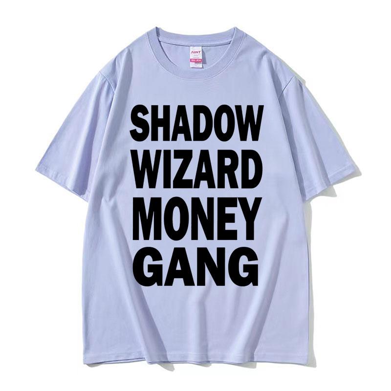 Joeyy Shadow Wizard Money Gang Футболки с принтом букв Смешная футболка с мемом Y2K Мужчины Женщины Харадзюку Хип-хоп Оверсайз Уличная футболка