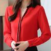 Fashion Long Sleeve Turn Down Collar Office Lady Chiffon Blouse Shirt Women Tops J301
