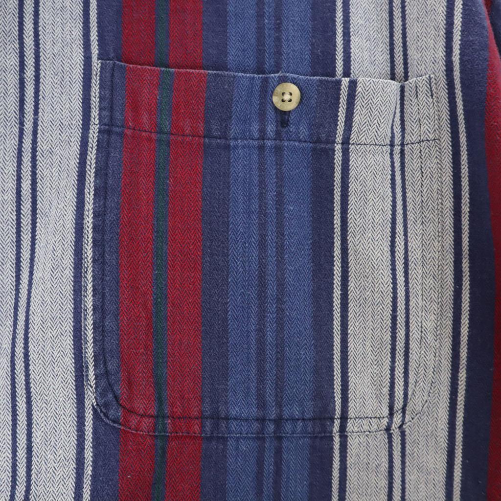 Catalina 90-х 00-х годов Старая рубашка с коротким рукавом на пуговицах в полоску Biggs Мужская Б/У