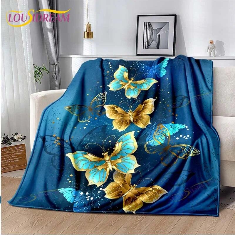 Одеяло с бабочкой, легкое мягкое плюшевое фланелевое одеяло для дивана, дивана, одеяло для пикника, одеяла для кроватей