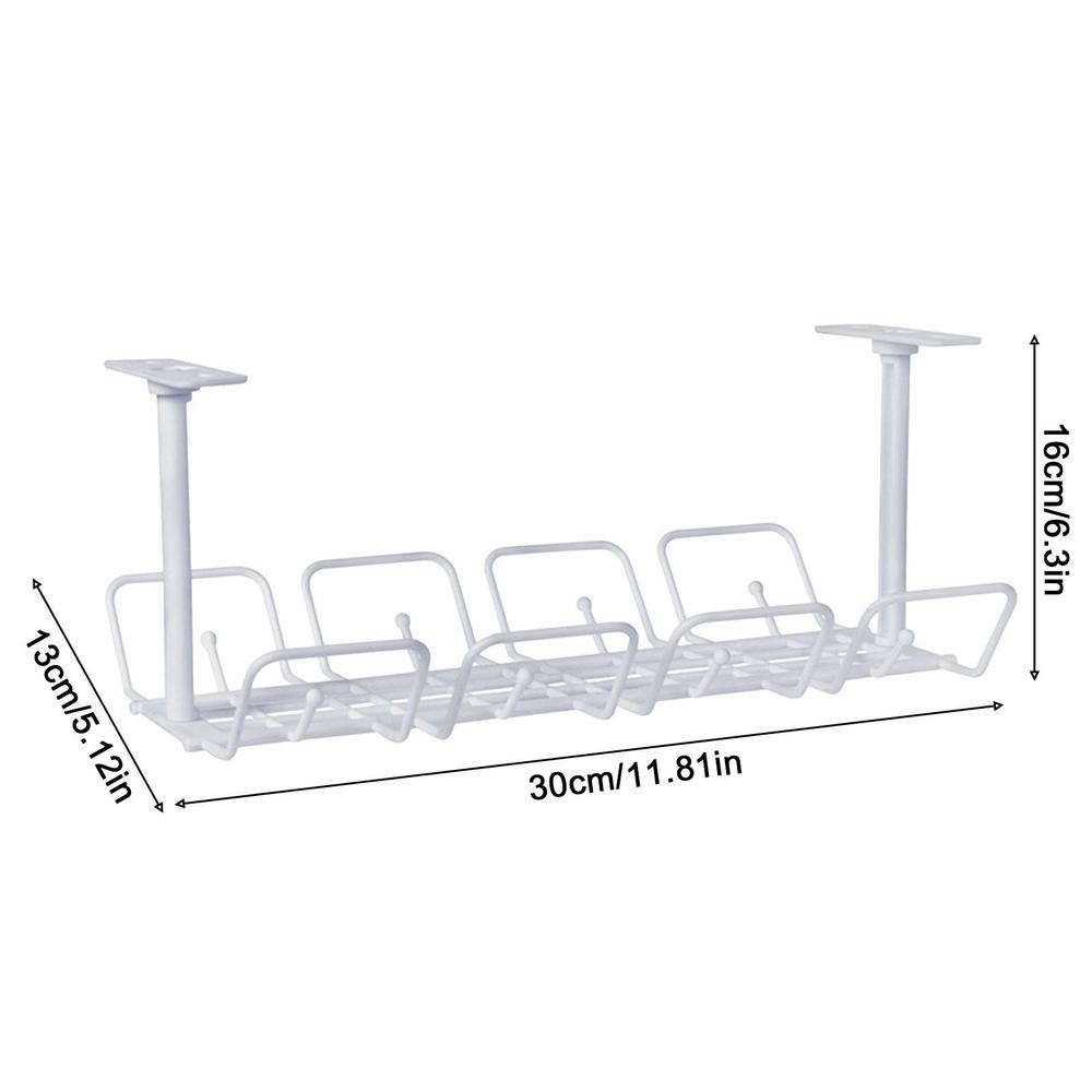Under Desk Cable Management Tray Cord Organizer For Wire Socket Hang Holder Power Strip Rack Punching Kitchen Storage Home Tools