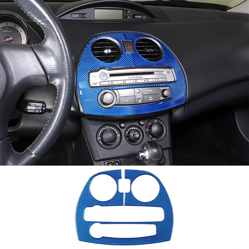 Углеродное волокно автомобиля внутренняя центральная панель управления отделка выход CD кондиционер крышка наклейка для Mitsubishi Eclipse
