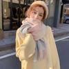 Wool Knitted Wool Scarf Polyester Long Neckscarf with Tassel Large Classic Plaid Scarf  Men