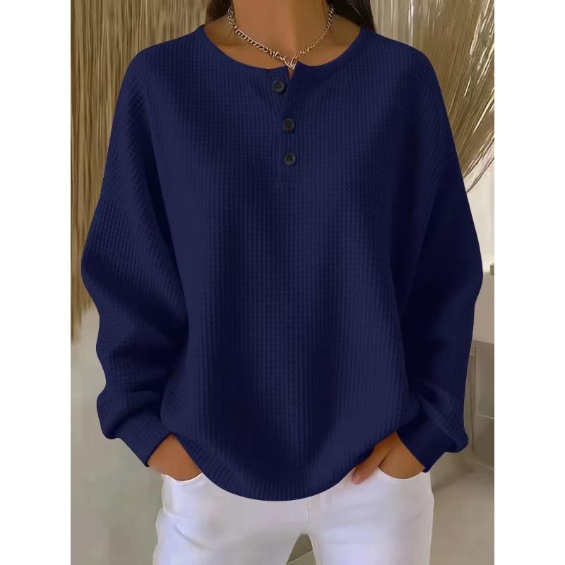 DICIFY Women's Autumn Winter Fashion O-Neck Long Sleeve Casual Blouses & Shirts