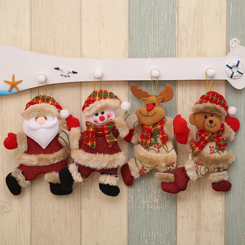 Cute Santa Claus Snowman Doll Christmas Tree Ornament Decoration Happy New Year Doll Hanging Pendant Decor For Home Noel Natal