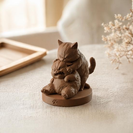 Фигурка игривых кошек, 3D-печатная статуэтка игривого кота, милая коллекционная скульптура котенка, настольное украшение, подарок для любителей кошек