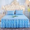 Кружевная юбка принцессы на кровать с цветочной вышивкой, юбка на кровать, нескользящее покрывало на кровать, покрывало Queen King, постельное белье, наматрасник, декор для постельного белья