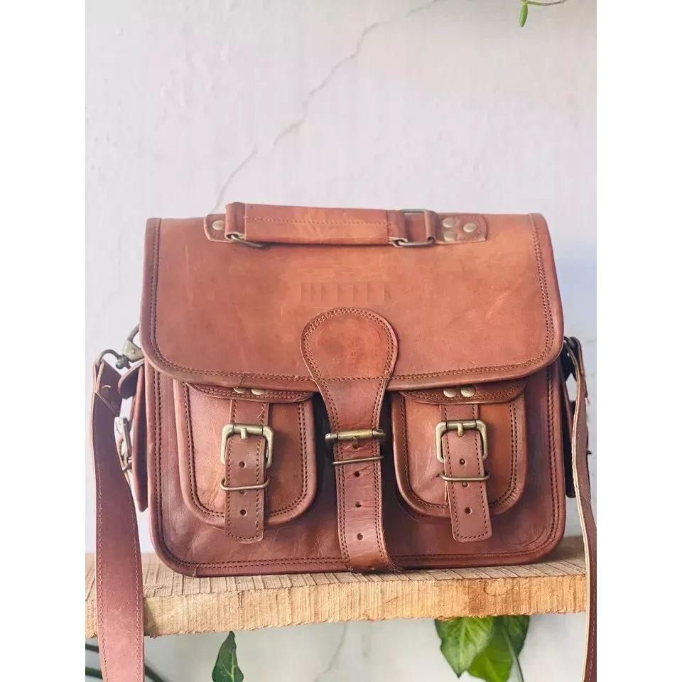 Men's Suitable Leather Vintage Laptop Handmade Briefcase Bag Satchel Messenger.