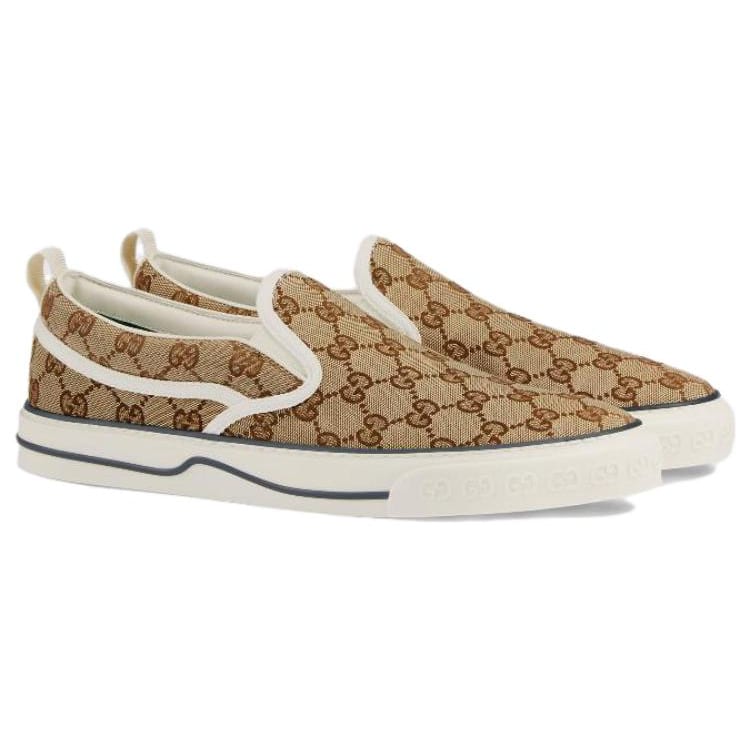 GUCCI Tennis 1977 Slip-On 'Beige Ebony' Men's 643489 2HK30 9761