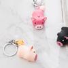 Брелок для ключей Yousheng Cartoon Pig с колокольчиками, светодиодными лампами, подвеской-брелоком со звуковыми эффектами, подарок на Новый год и день рождения