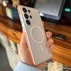 Прозрачный чехол-книжка с магнитной полосой для багажа для Samsung S26 S25 S24 Ultra Plus Для Magsafe Беспроводная зарядка Матовый Жесткий PC Чехол