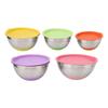 5 шт. миски для смешивания с крышками для кухни из нержавеющей стали, цветные вложенные миски для смешивания для выпечки