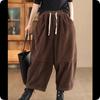 Retro Plus Velvet Thickened All-match Corduroy Casual Pants Carrot Autumn and Winter Loose Pants Show Stitching Harlan To Keep Warm