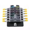 6, 8, 10, 12-контактный 30 А, 32 В, плоская плата предохранителей с предохранителем + светодиодный сигнальный фонарь для автомобилей/морских лодок/автомобилей/трехколесных мотоциклов, автомобильных запчастей